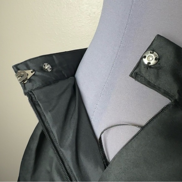 NWT Black Full Length Satin Beaded Two-Piece Formal Gown - Picture 11 of 16